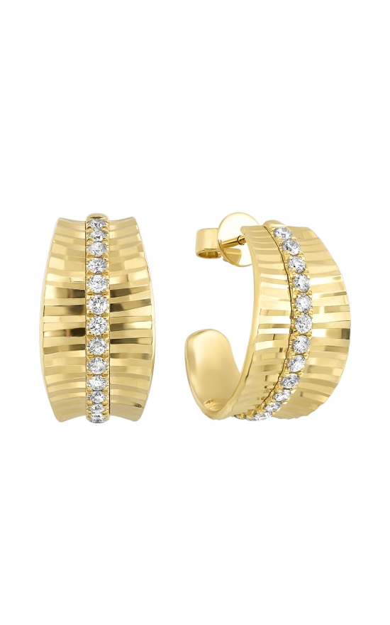 Wide Coil Texture Diamond Hoops