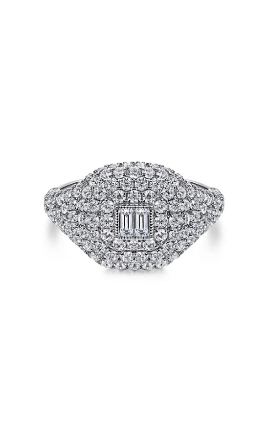 Bling Pave Ring with Baguette Center