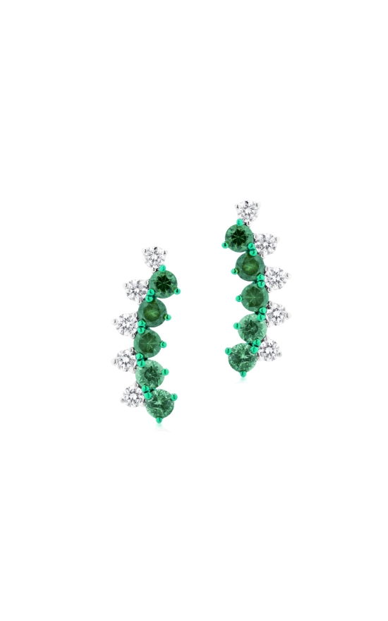 Emerald and Diamond Crawler Earrings