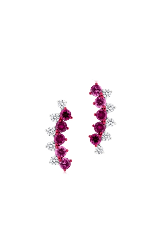 Ruby and Diamond Crawler Earrings