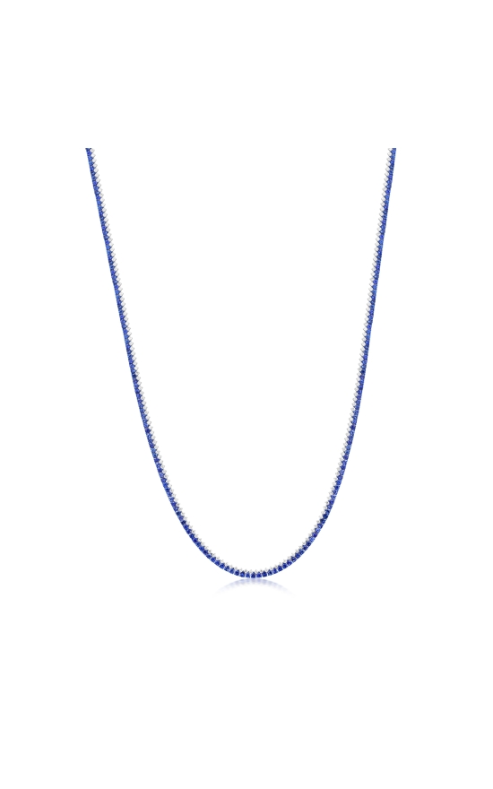 Sapphire and Diamond Tennis Necklace