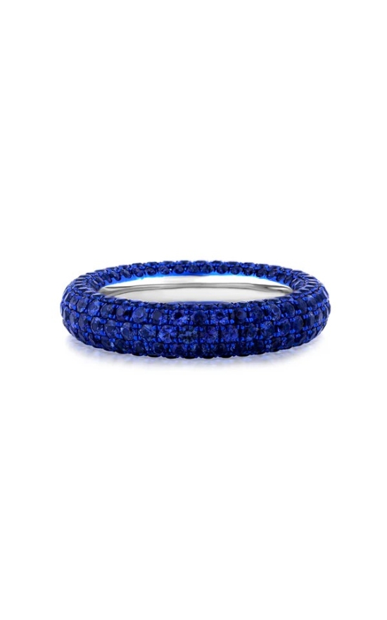 Blue Sapphire Pave Eternity Band