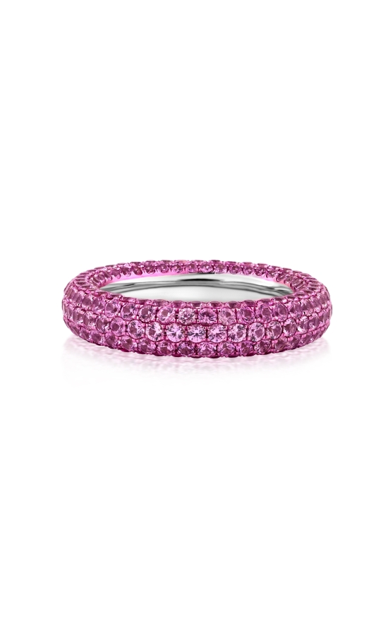 Pink Sapphire Pave Eternity Band